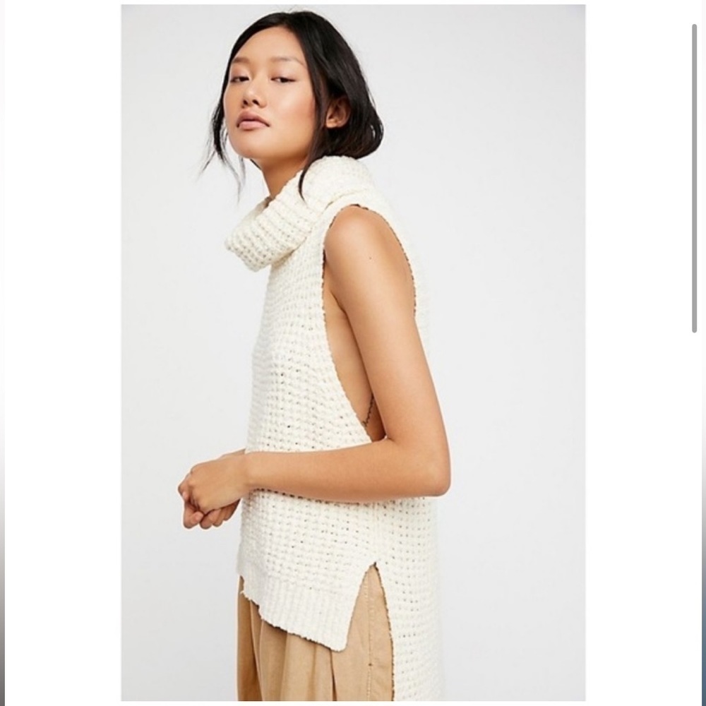 Free People Sky Scraper Sweater Sleeveless Ivory Small